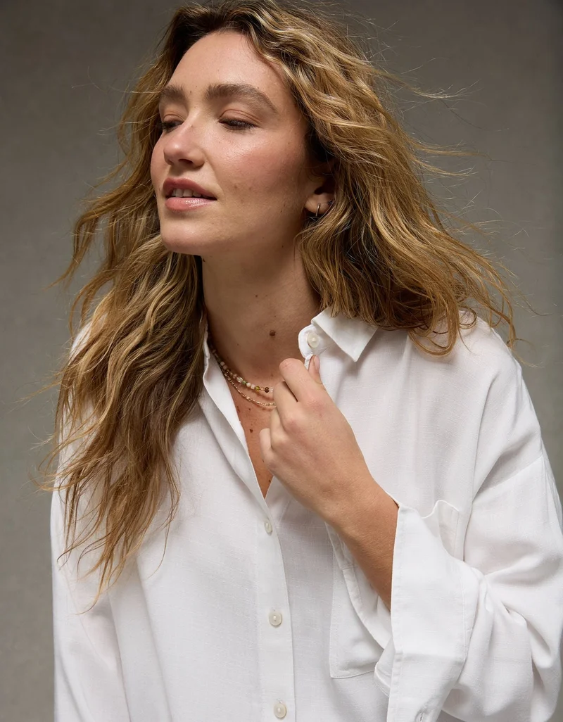 American Eagle  AE Go Big Oversized Shirt for Women | Best Price UAE